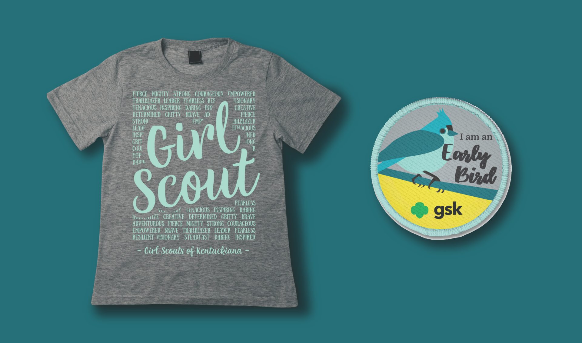Girl Scout shirt and patch.